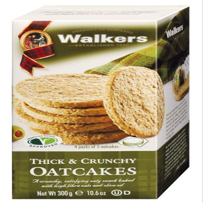 Walkers Shortbread Thick & Crunchy Oatcakes 300g, 4 x 300 g