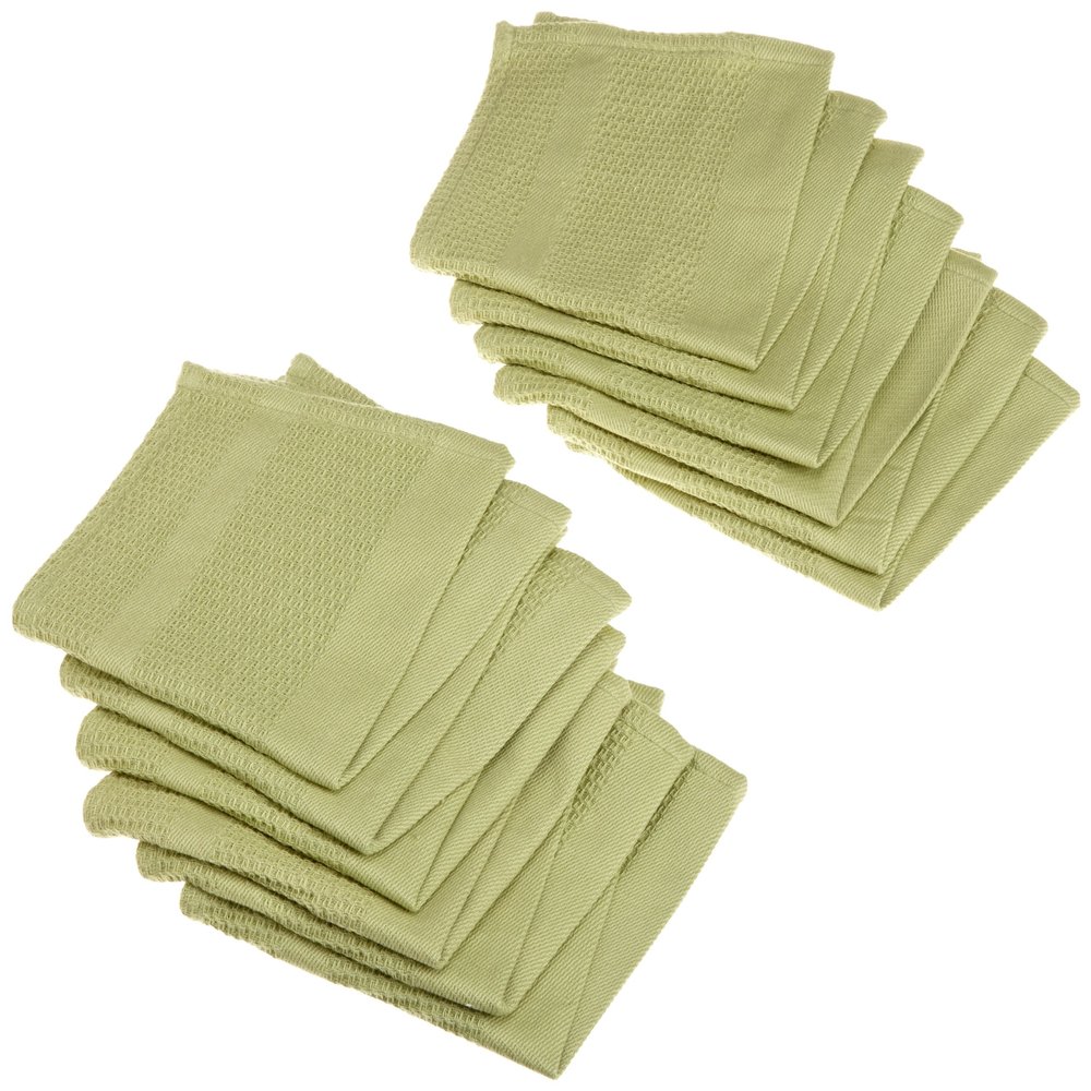 Design Imports CAMZ76308 Fresh Pear Organic Cotton Waffle Cloth, (Pack of 12)
