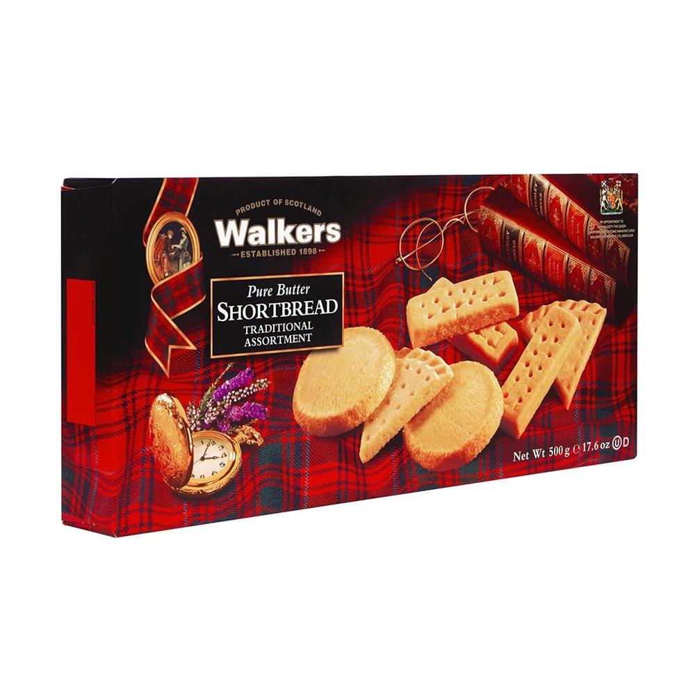 Walker's Shortbread Assortment  Traditional Scottish Pure Butter Biscuits Gift Box, 500g