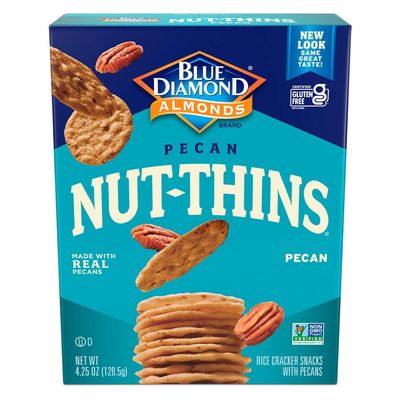 Blue Diamond, Pecan Nut-Thins, Nut & Rice Cracker Snacks, 4.25 oz (120.5 g)