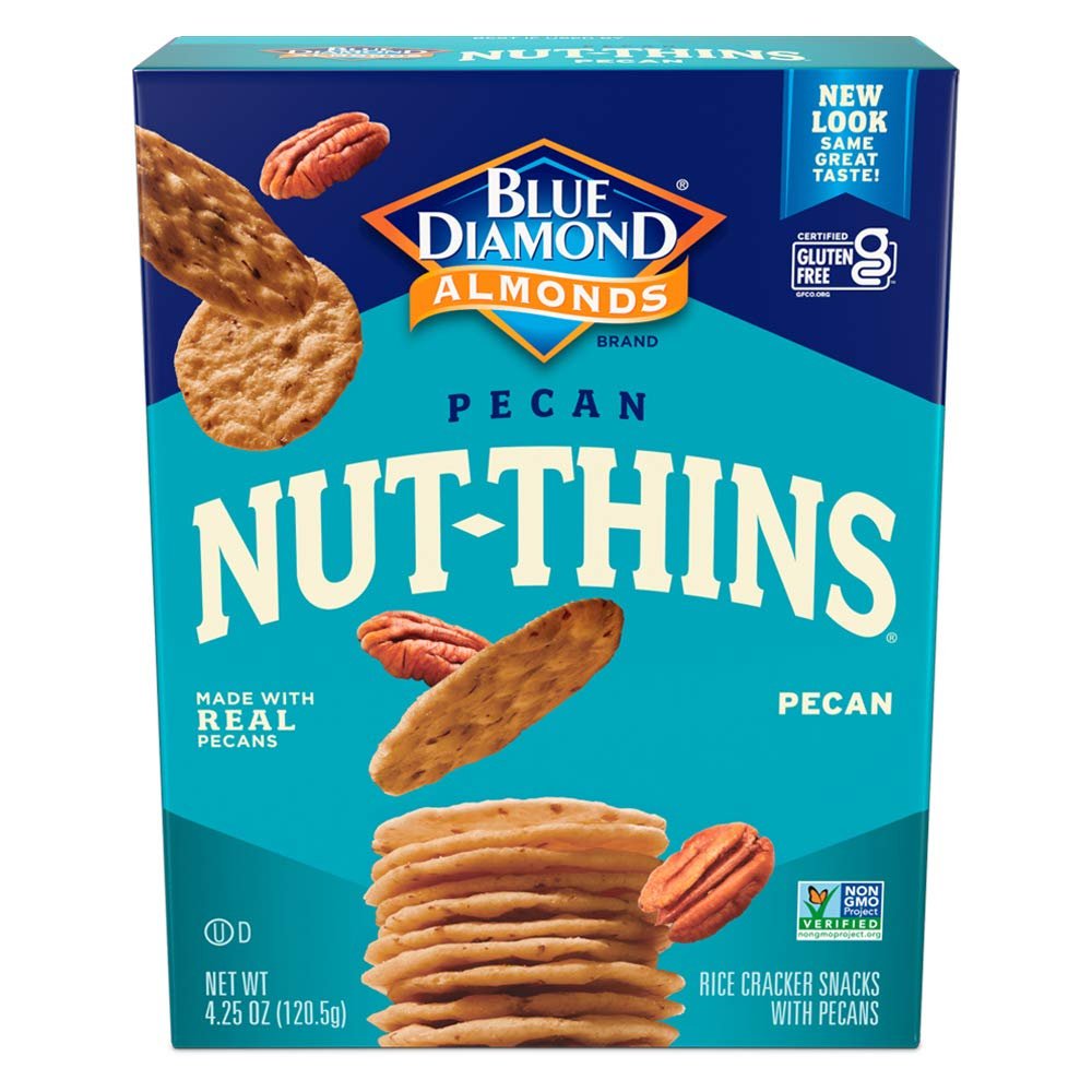 Blue Diamond, Pecan Nut-Thins, Nut & Rice Cracker Snacks, 4.25 oz (120.5 g)
