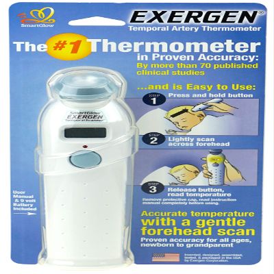 Exergen Digital Temporal Artery Thermometer with Silver Ion Antimicrobial Head