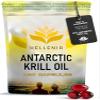 100% Antarctic Krill Oil Capsules 500mg | 180 Softgels | Natural Source of Astaxanthin & DHA | 3 Month Supply | High Strength Krill Oil - Made for Hellenia Healthfoods view 1