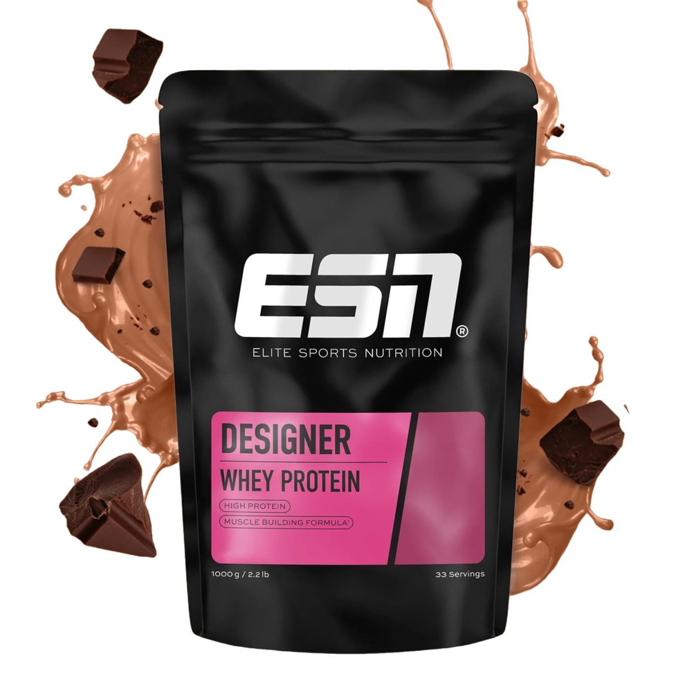 ESN Whey Protein Powder, Designer Chocolate Protein Powder, 1000g, 33 Servings with up to 23g Protein per Serving, Vegetarian