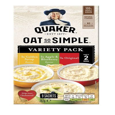 Quaker Oat So Simple Variety Sachets, Pack of 9
