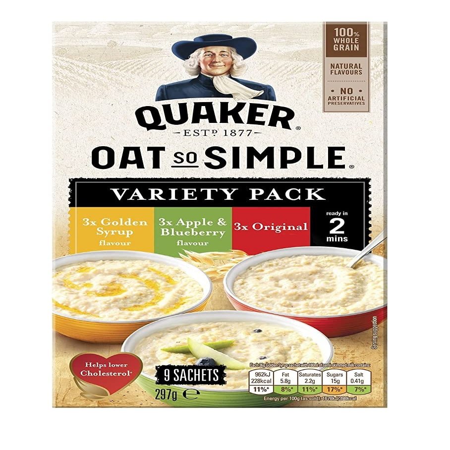 Quaker Oat So Simple Variety Sachets, Pack of 9