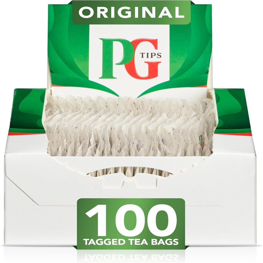 PG Tips Original | 100 Black Tea Bags Bulk | One Cup | String & Tagged | Refreshing & Flavourful | Ideal for Office Breaks & Catering, Celebrations, Afternoon Tea | Plant Based Biodegradable Teabags
