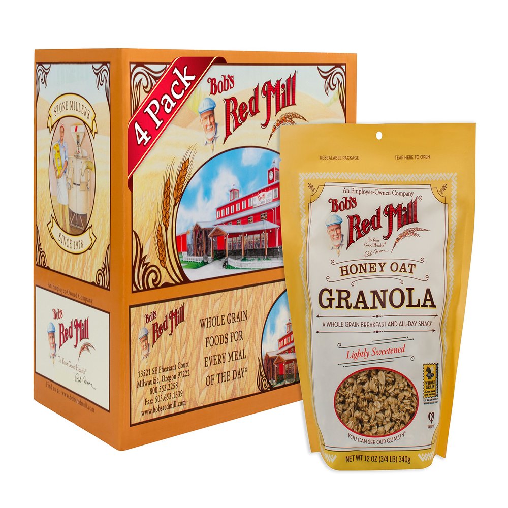 Bob's Red Mill Honey Oat Granola, 12 Ounce (Pack of 4) (Package May Vary)