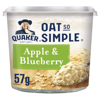 Quaker Oat So Simple Apple and Blueberry Porridge Pots, 57 g, Pack of 8