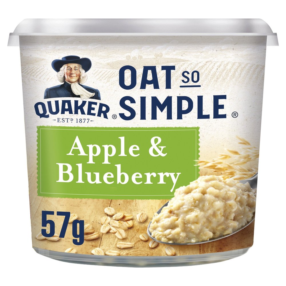 Quaker Oat So Simple Apple and Blueberry Porridge Pots, 57 g, Pack of 8