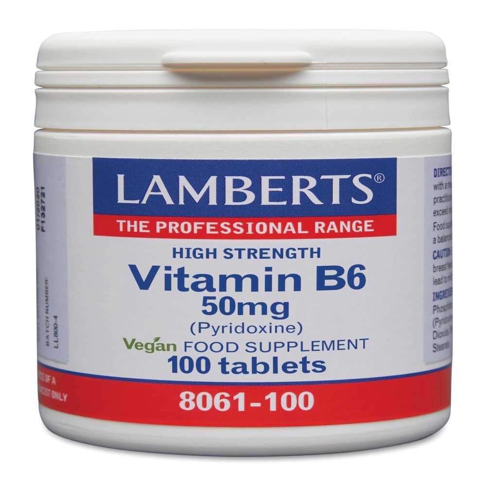 Lamberts Vitamin B6 50mg  High Strength Pyridoxine  100 Vegan Tablets