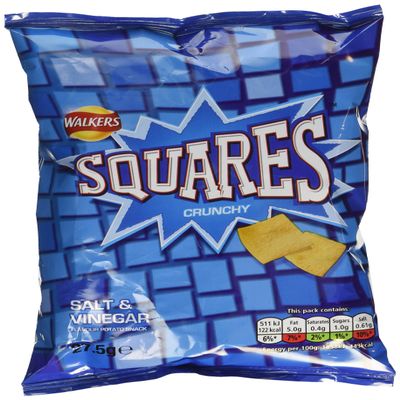 Walkers Squares Salt & Vinegar Snacks, 27.5g