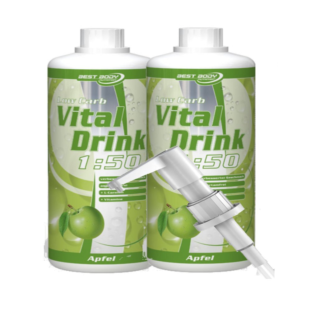 Best Body Nutrition Low Carb Mineral Drink (2 Bottles+ Pump), Blackcurrant