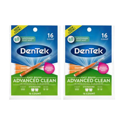 Dentek Easy Brush Cleaners Standard Spaces 16 Count (2 Pack) by DenTek