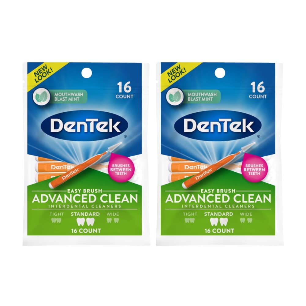 Dentek Easy Brush Cleaners Standard Spaces 16 Count (2 Pack) by DenTek