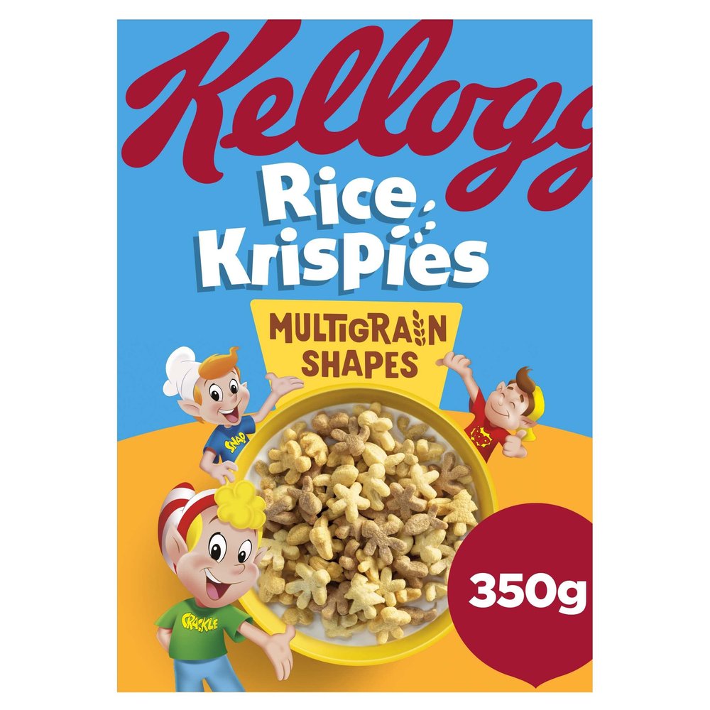 Kellogg's Rice Krispies Multigrain Shapes Breakfast Cereal Box, 350g