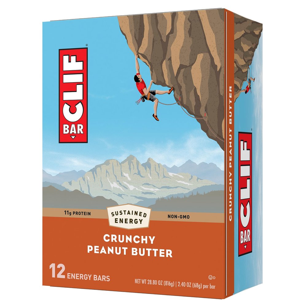 Cliff Energy Bars Crunch Peanut Butter 12 Bars 68g/bar
