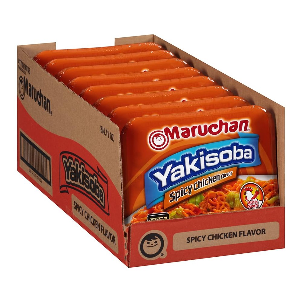 Maruchan, Yakisoba, Spicy Chicken Noodles, 4.11oz Tray (Pack of 8) by Maruchan