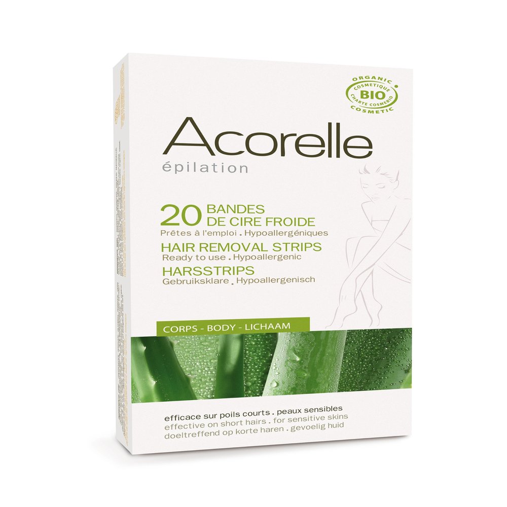Acorelle Body Hair Ready To Use Strips Aloe Vera & Beeswax 20 Strips