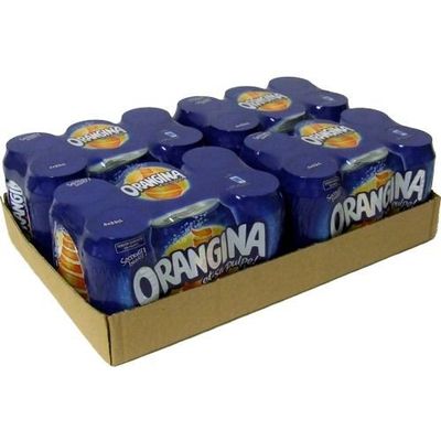Orangina  Lemonade and Orange Juice with Pulp 2%. 24 x 33 cl Containers. BBQ