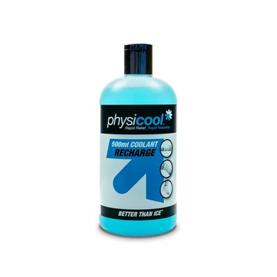 Physicool Bandage Recharge Coolant Bottle 500mL, Use on Small & Large Wraps, up to 7 Recharges a Bottle, Aids Reduction in Muscle Soreness & Swelling