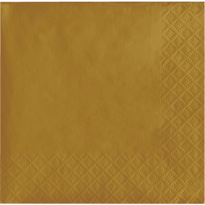 Creative Converting Touch of Color 200 Count 2-Ply Paper Beverage Napkins, Glittering Gold
