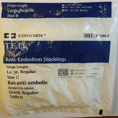 Stockings Thigh Open Toe Large Regular White - 3728 Covidien by Covid