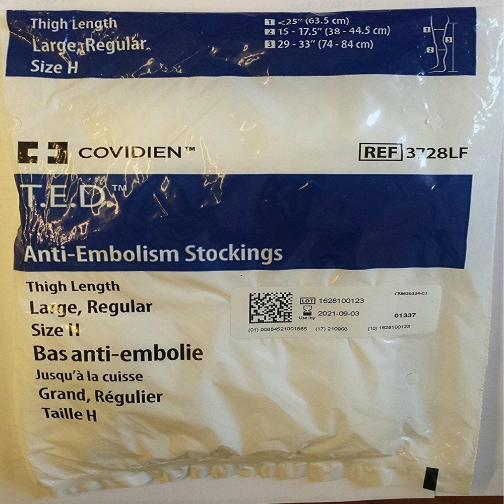 Stockings Thigh Open Toe Large Regular White - 3728 Covidien by Covid