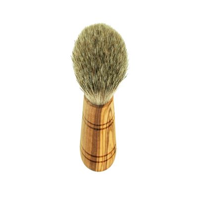 D.O.M. Shaving Brush Made of Olive Wood with Badger Hair
