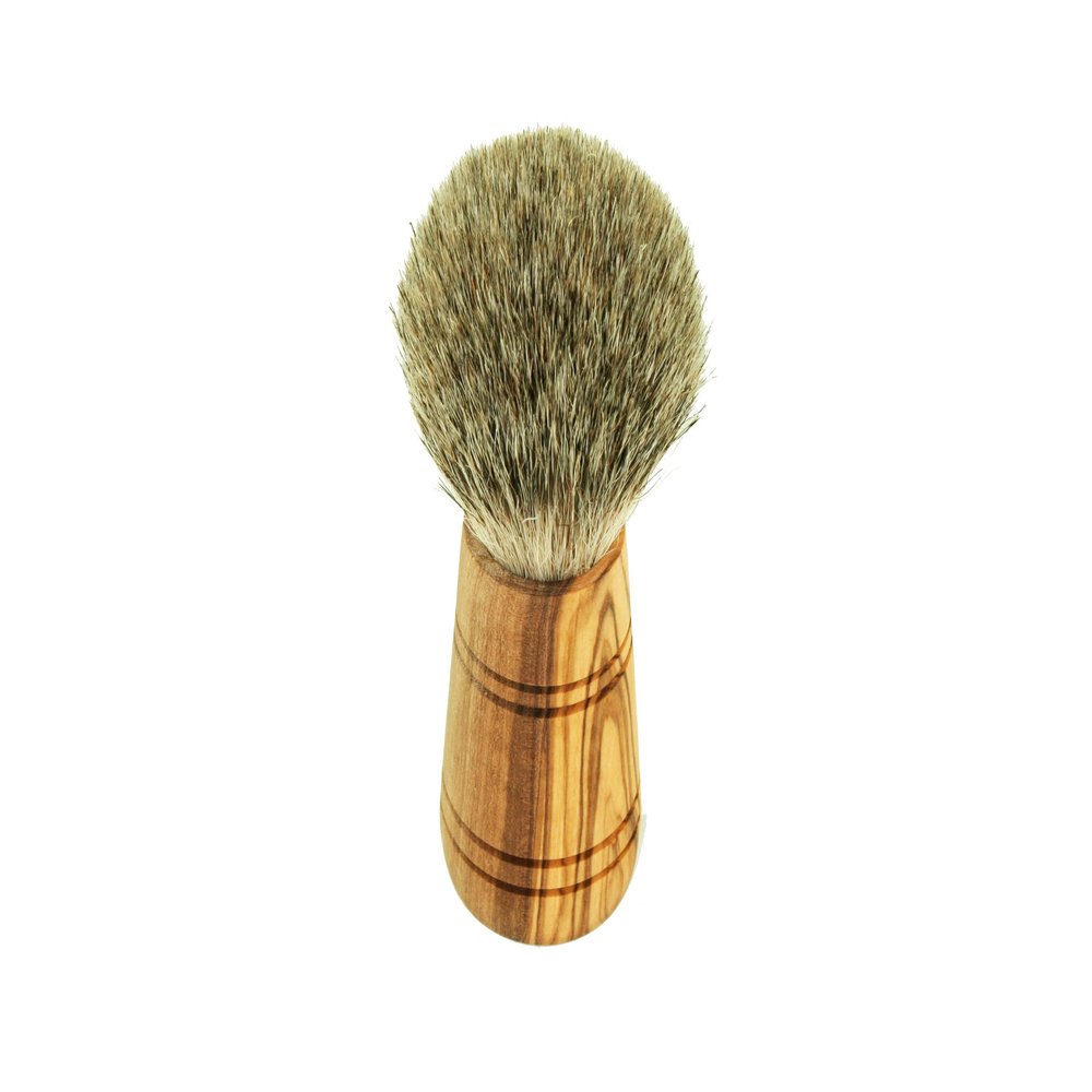 D.O.M. Shaving Brush Made of Olive Wood with Badger Hair