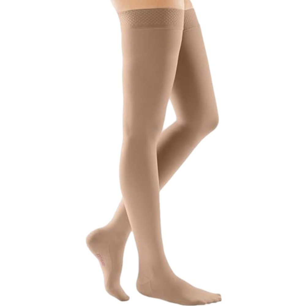 Medi Comfort Closed Toe Thigh Highs w/Silicone Dot Band - 20-30 mmHg Natural V Reg 187-V-NATURAL