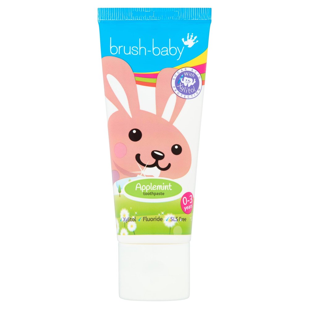 Brush-Baby Applemint Toothpaste for Babies & Toddlers | Stage 2-First Teeth | 0-36 Months, 50ml, Clear