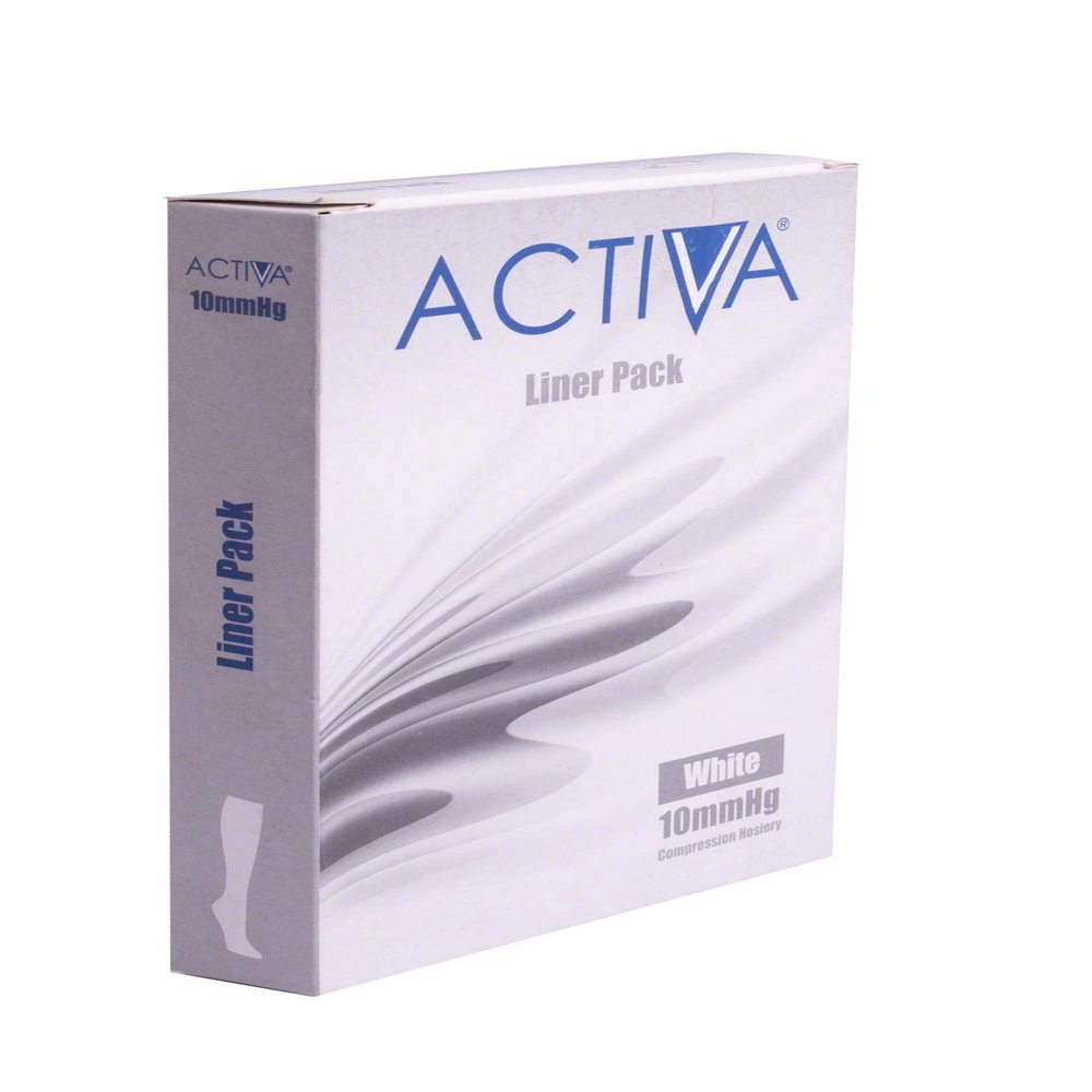 Activa Stocking Liners 3 Pack 10 mmHg White Large