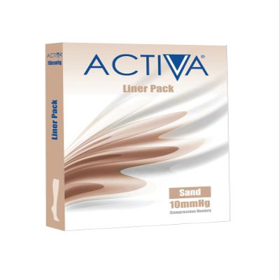 Activa Stocking Liners 3 Pack 10mmHg: Sand, Large, Closed Toe