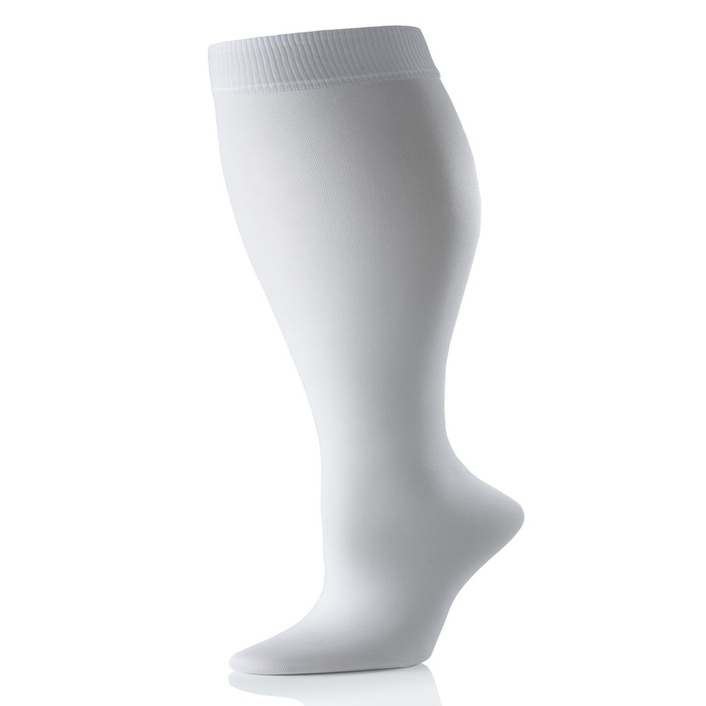 Activa Stocking Liners 3 Pack 10mmHg: White, X-Large, Closed Toe