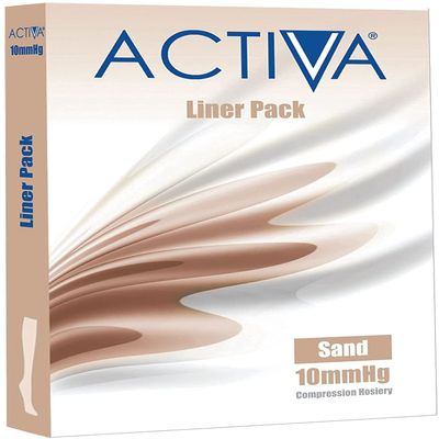 Activa Stocking Liners 3 Pack 10mmHg: Sand, Large, Open Toe