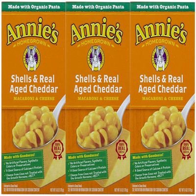 Annie's Homegrown Macaroni & Cheese - Shells & Real Aged Cheddar - 6 oz - 3 Pack by Annie's Homegrown