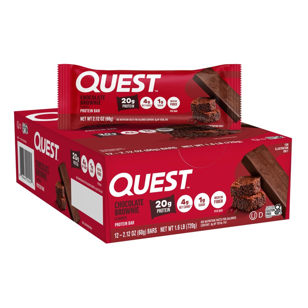 Quest Nutrition Chocolate Brownie Protein Bars - Pack of 12 Protein Bars