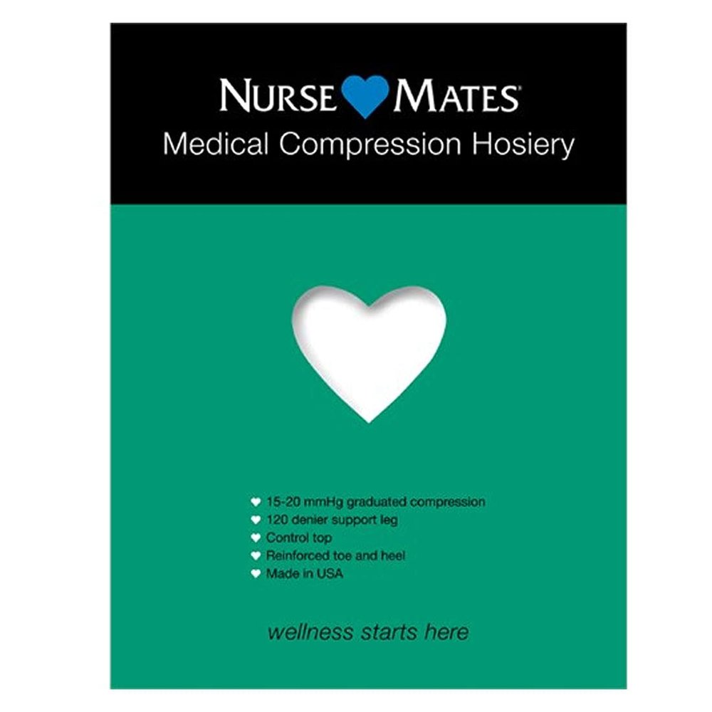 Nurse Mates Medical Compression Pantyhose | 15-20mmHg | Support Hosiery | 1 Pair, White, E