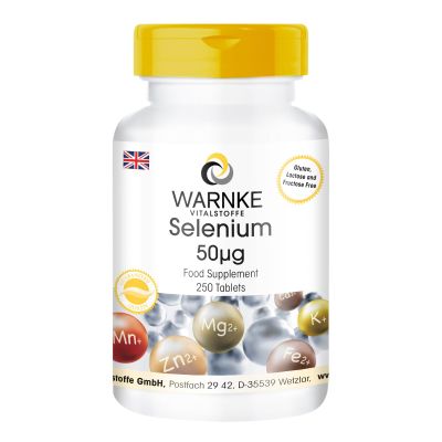 Gesundheitsprodukte Selenium from Selenium Yeast, 50 g, 250 Tablets  Vegetarian (Pack of 1 x 75 kg) | Warnke Vitalstoffe - German Pharmacy Quality