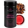 Hibiscus Tea Loose Leaf Bora Bora - Natural Blend of Hibiscus Blossoms Flowers, & Fruit Chunks by The Tea Makers of London - 125g caddy view 1