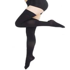 BriteLeafs Thigh High Compression Stockings 20-30 mmHg, Black, Small, Closed Toe, Stay-Up Lace Top, Silicone Band, - Graduated Compression