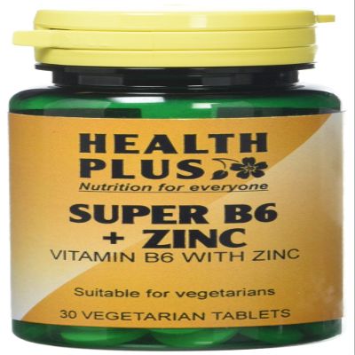 Health Plus Super B6 + Zinc Vitamin B Supplement - 2 X Packs Of 30 Tablets (60 Tablets)