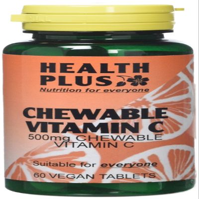 Health Plus Chewable Vitamin C 500mg Vitamin C Supplement - 2 X Packs Of 60 Tablets (120 Tablets)