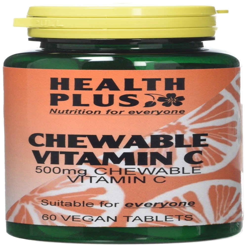 Health Plus Chewable Vitamin C 500mg Vitamin C Supplement - 2 X Packs Of 60 Tablets (120 Tablets)