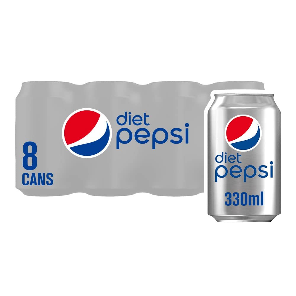 Britvic Soft Drinks Diet Pepsi, 330ml (Pack of 8)