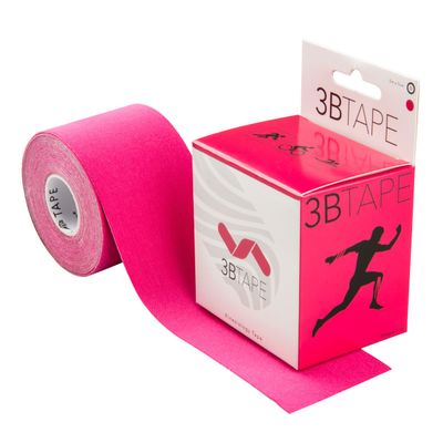 3B Scientific Kinesiology Tape - 5m x 5cm of Elastic Muscle and Joints Support Tape for Exercise, Sports and Injury Recovery, Muscle Pain Tape, Water Resistant Sport Tape - Pink