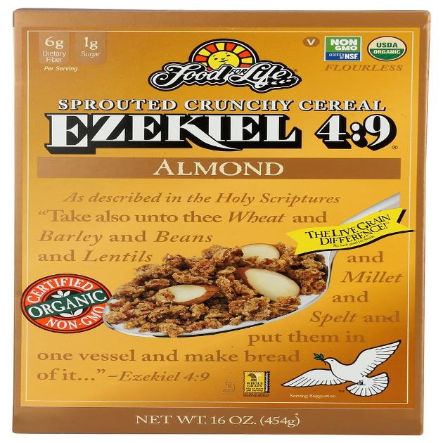 Food For Life Baking Co. Cereal - Organic - Ezekiel 4-9 - Sprouted Whole Grain - Almond - 16 Oz - Case Of 6