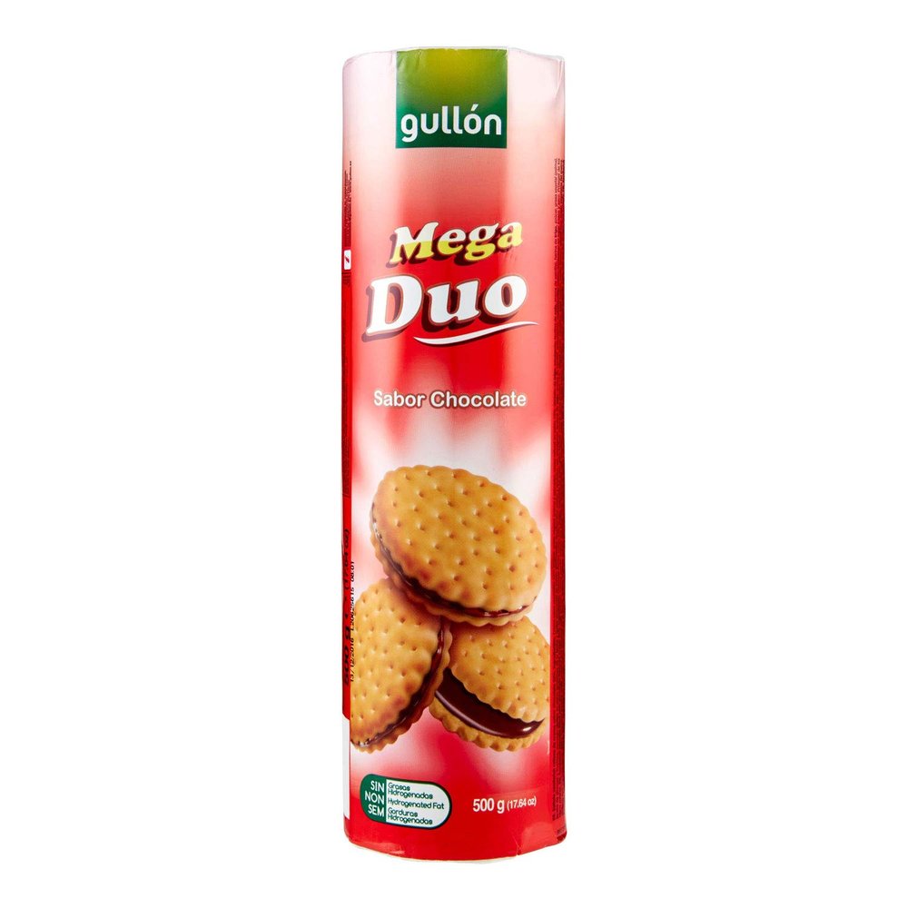 Gullon Mega Duo 500 g Sandwich Biscuits with Chocolate Flavor Filling, Pack of 1