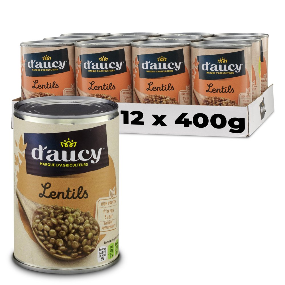 D'aucy Lentils 400 g (Pack of 12)